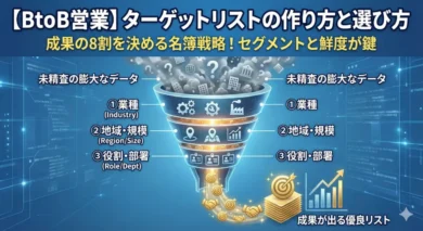 BtoB営業】ターゲットリストの作り方と選び方｜成果の8割を決める名簿戦略のアイキャッチ画像