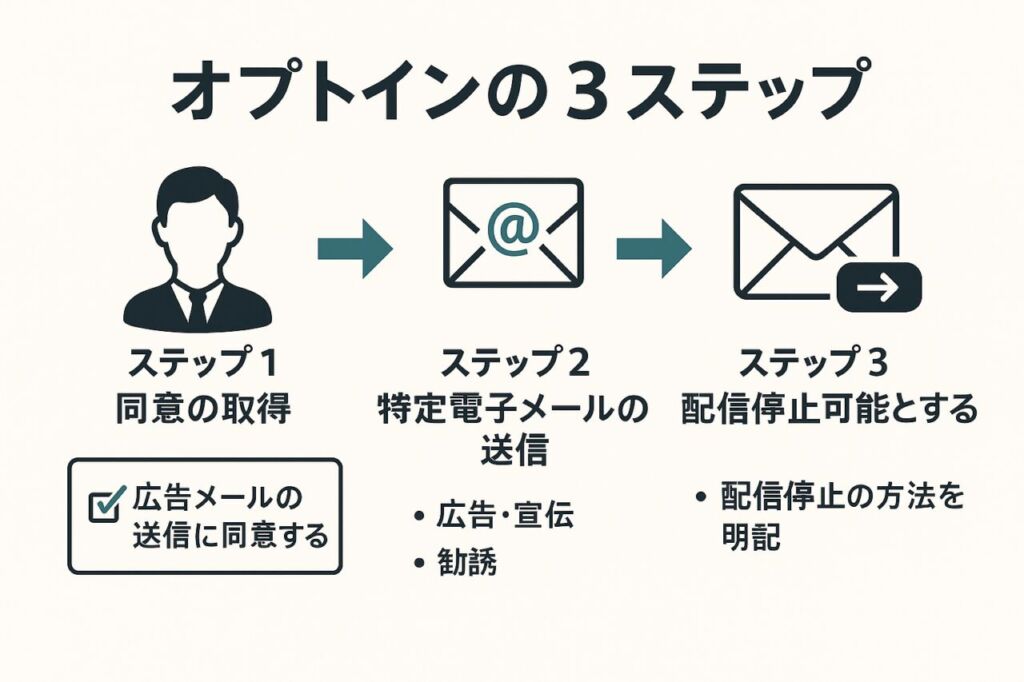 オプトイン手順の3ステップ
