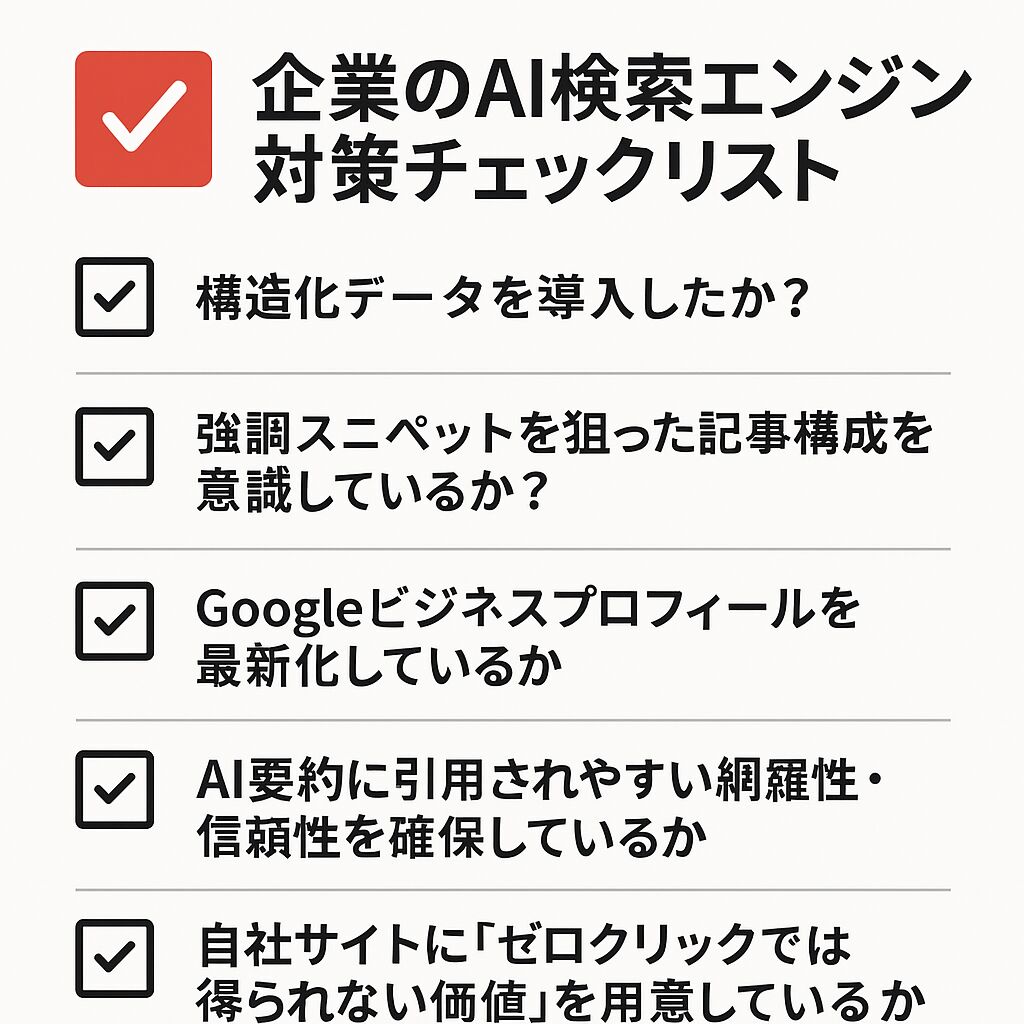 企業のAI検索エンジン対策チェックリスト