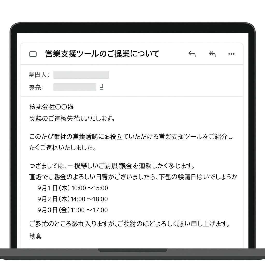 アポイントメールのサンプルイメージ