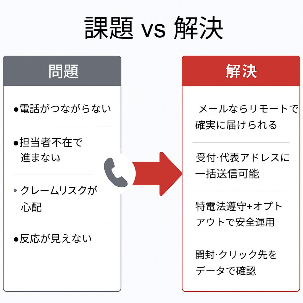 医療機関営業の課題と解決策（対比図）