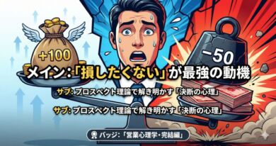 プロスペクト理論のイメージ画像。利益よりも損失の方を重く（大きく）感じている天秤のイラスト。