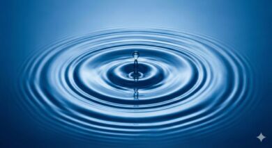 フリークエンシーの概念図。水面に波紋が広がるように、一定のリズムで広告メッセージがユーザーに届き、記憶が定着していく様子。