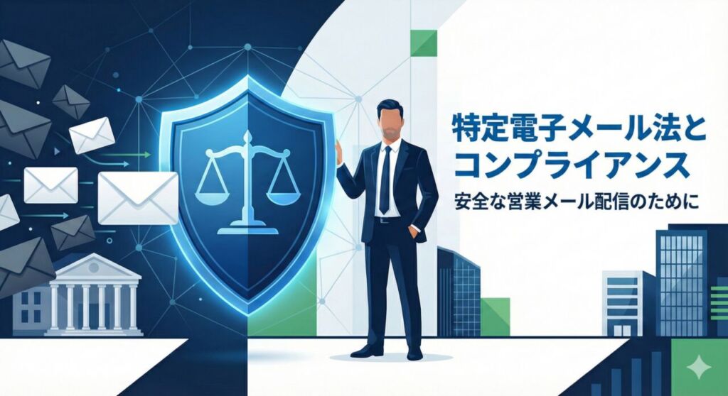 特定電子メール法を遵守した安全な営業メール配信のイメージ
